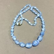 A Venetian blue glass bead necklace and a quantity of costume jewellery including bracelets, etc.