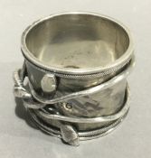 A Russian silver serviette ring