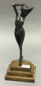 An early 20th century bronze of a female nude