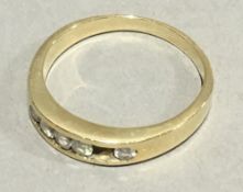 A 9 ct gold diamond ring