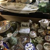 Two boxes of decorative china and glass