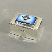 A silver Masonic pill box