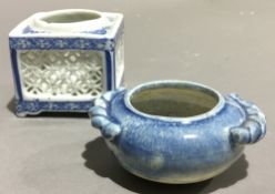 Two small porcelain censers