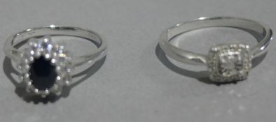 Two silver dress rings