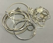 A quantity of silver and white metal jewellery, etc.