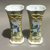 A pair of Delft vases