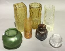 A collection of Art glass vases,