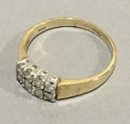 A 9 ct gold diamond set ring
