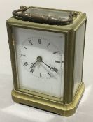 A 19th century French brass cased carriage clock