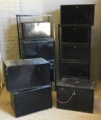 A quantity of Victorian deed boxes and two deed racks