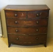 A Victorian mahogany bow front chest of drawers