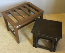 A nest of two tables and a luggage stand