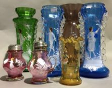 A quantity Mary Gregory type glassware
