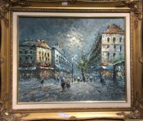RIDA (20th century), Parisian Street Scene, oil on canvas,