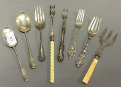 A small quantity of silver and plated flatware