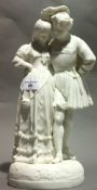 A Victorian Parian figure of courting couple