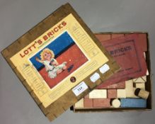 A boxed set of Lott's Bricks Ltd building blocks