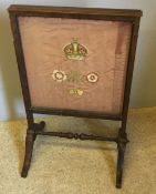 A Victorian rosewood framed firescreen,