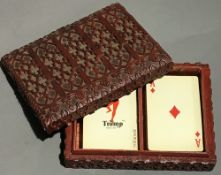 A cinnabar playing card box