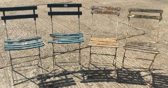 Four vintage folding garden chairs