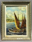 Fishing Boat in a Harbour, oil on canvas,