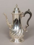 A Victorian silver bachelor's coffee pot, hallmarked London 1897,