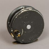 A Hardy "Perfect" 3 1/8" fly reel with silk line,