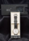 A Mont Blanc Meisterstuck stainless steel cased gentleman's wristwatch The signed dial with Arabic