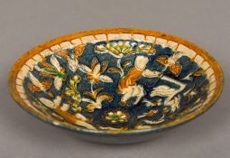 A Chinese porcelain conical bowl The interior relief decorated with boys interspersed with foliate