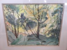 ELSIE M HENDERSON (1880-1967) British (AR) Woodland Scene Watercolour, signed, framed and glazed.