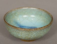 A Chinese Song type porcelain bubble bowl With typical glaze. 9 cm diameter.