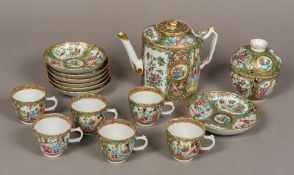 A 19th century Canton famille rose tea set Typically decorated, comprising: teapot,