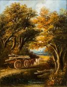 JOSEPH PAUL (1804-1887) British Log Cart on a Country Lane Oil on panel,