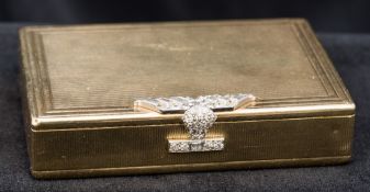A Cartier 9 ct gold and diamond snuff box, stamped 375,