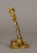 JOAO CHARTERS DE ALMEIDA (born 1935) Portuguese (AR) Abstract Figure Gilt bronze,