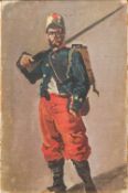 CONTINENTAL SCHOOL (19th/20th century) French Soldier Oil on canvas board, in associated frame.