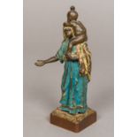 A cold painted bronze figure,