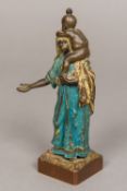 A cold painted bronze figure,