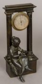 A Victorian bronze mounted table barometer - WITHDRAWN