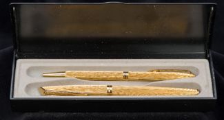 A Waterman gold plated fountain pen With 18 ct gold nib;