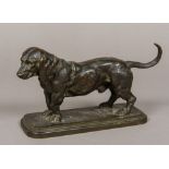 ANTIONE LOUIS BARYE (1795-1875) French Model of a Bassett Hound Patinated bronze,