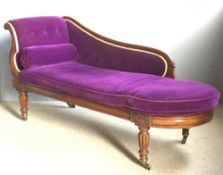 A 19th century mahogany framed chaise longue,