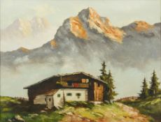 OSWALD ARNDT (born 1917) Austrian (AR) Tuxer Alps, Austria Oil on canvas, signed,