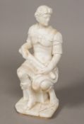 A 19th century Grand Tour marble sculpture Formed as a classical male figure, modelled seated.