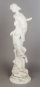 FERDINANDO VICCHI (1875-1945) Italian Cupid and Psyche White marble, signed. 114 cm high.