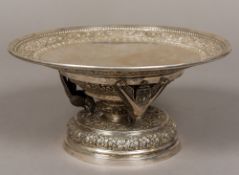 A Burmese silver tazza,