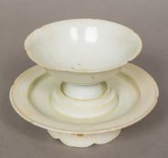 A Chinese porcelain Song type bowl with stand/cover The bowl of conical form,