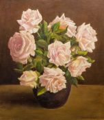 ALFRED RICHARD BLUNDELL (1883-1968) British (AR) Floral Still Life of Roses in a Vase Oil on board,
