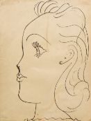 After PABLO PICASSO (1881-1973) Spanish Profil de Jeune Fille Lithograph,