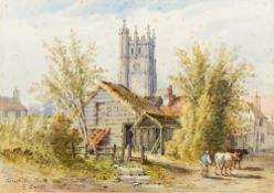 FREDERICK EARP (1828-1914) British Carisbrooke Church, Isle of Wight Watercolour, signed,